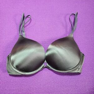Victoria's Secret Very Sexy Push Up Bra Moss Green Underwire 32D Satin Lingerie
